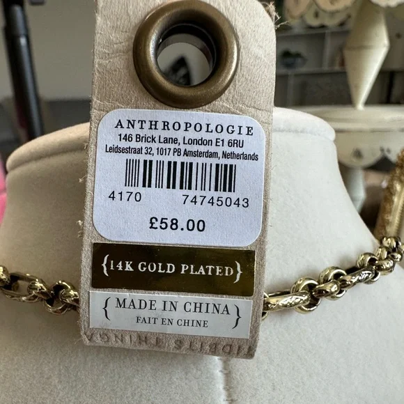 NEW! ✨ Anthropologie Gold and Pink Starburst Necklace - Picture 3 of 3